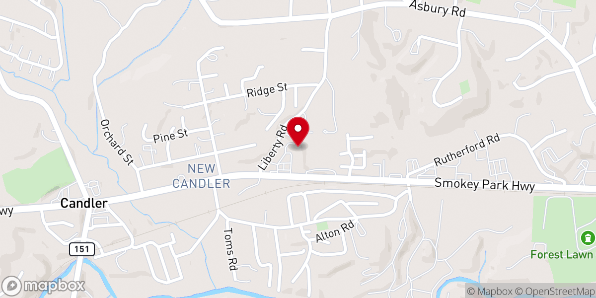 Map showing location of Overflow Asheville