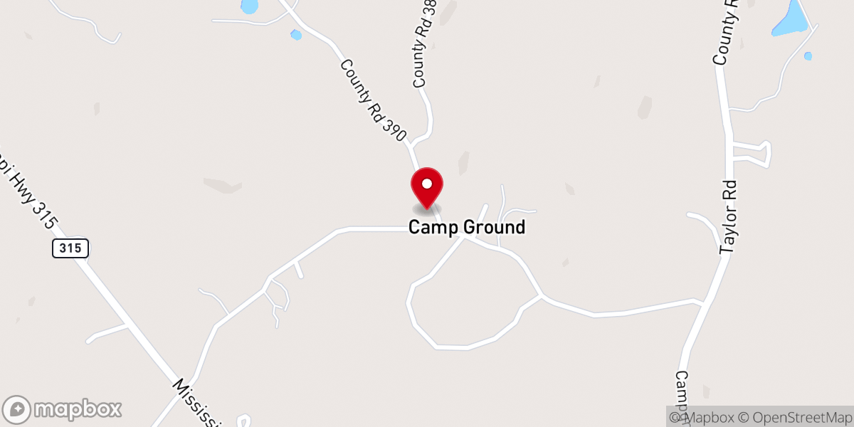 Map showing location of Camp Ground Baptist Church