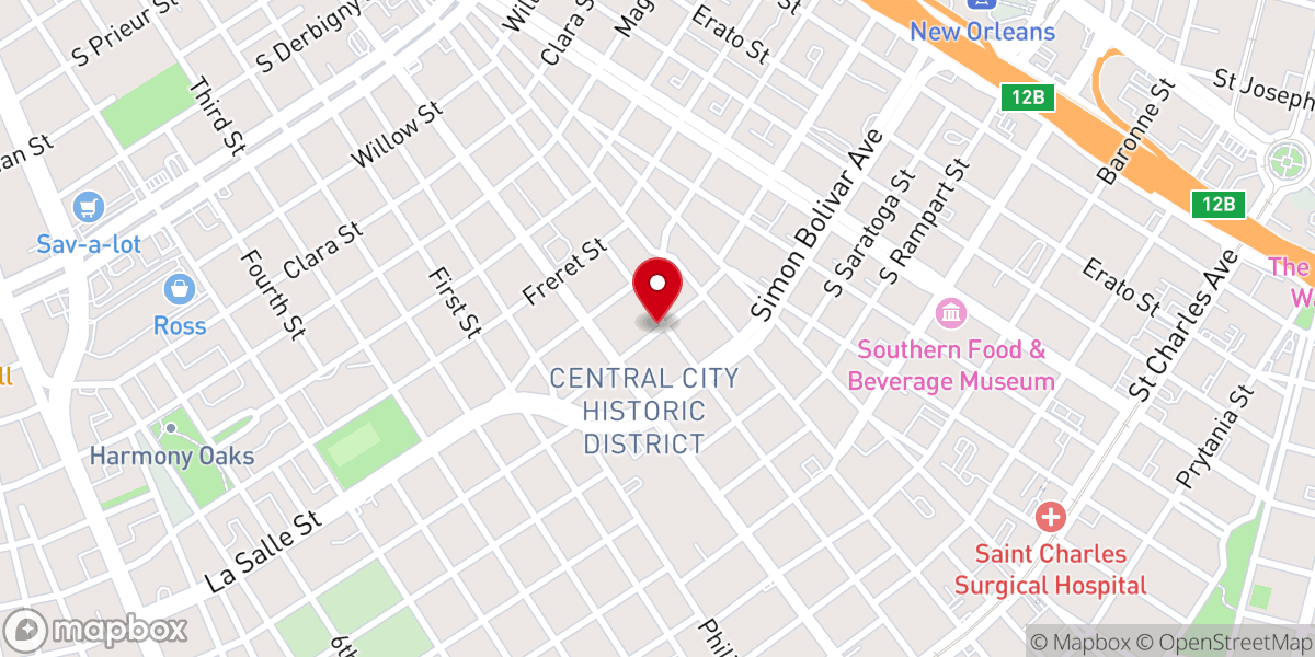 Map showing location of Israel Baptist Church
