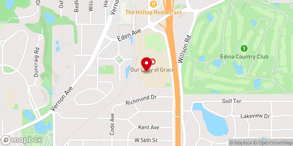 Map showing location of Our Lady of Grace Catholic Church