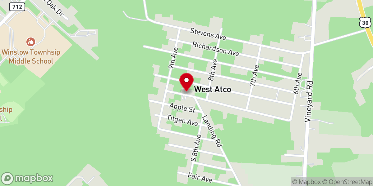 Map showing location of Greater Calvary Baptist Church