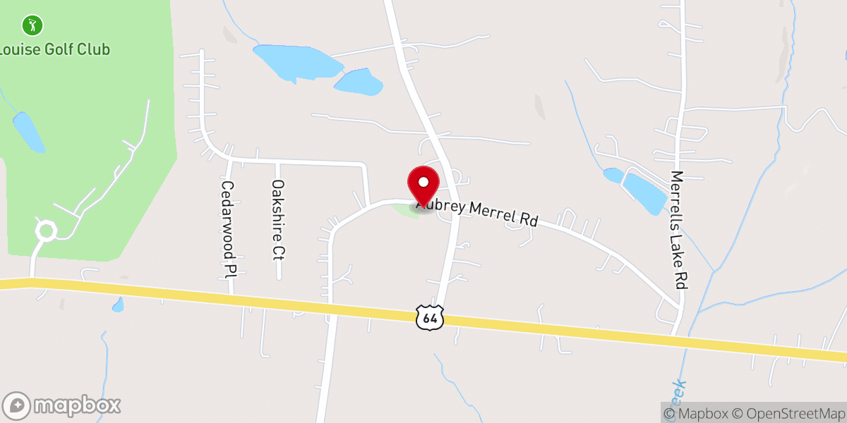 Map showing location of No Creek Primitive Baptist Church