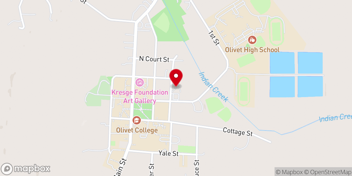 Map showing location of Creekside Apartments