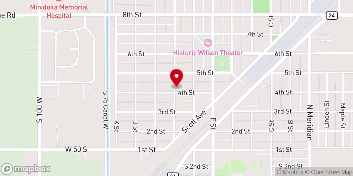 Map showing location of Rupert First Church