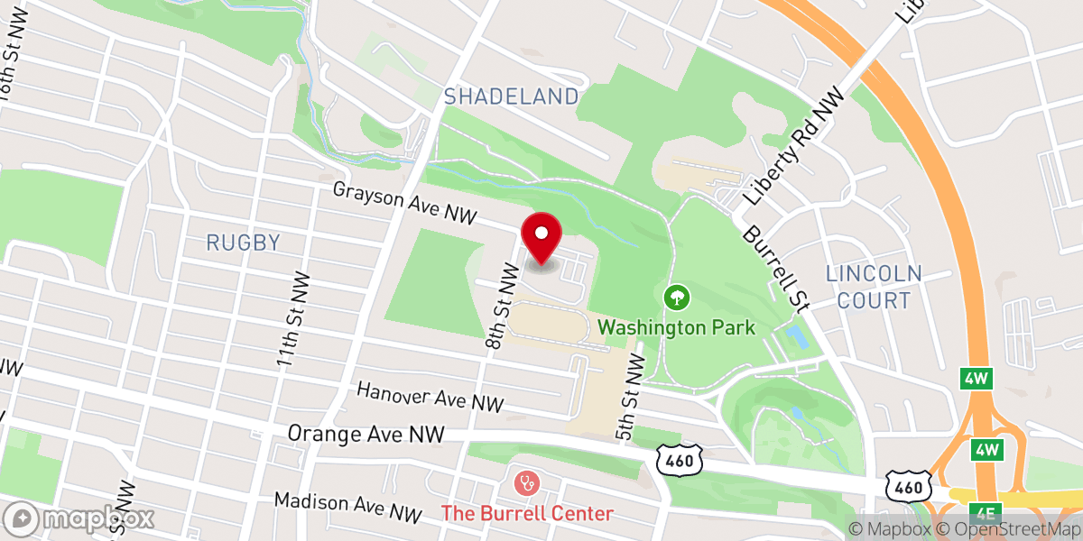 Map showing location of Pilgrim Baptist Church