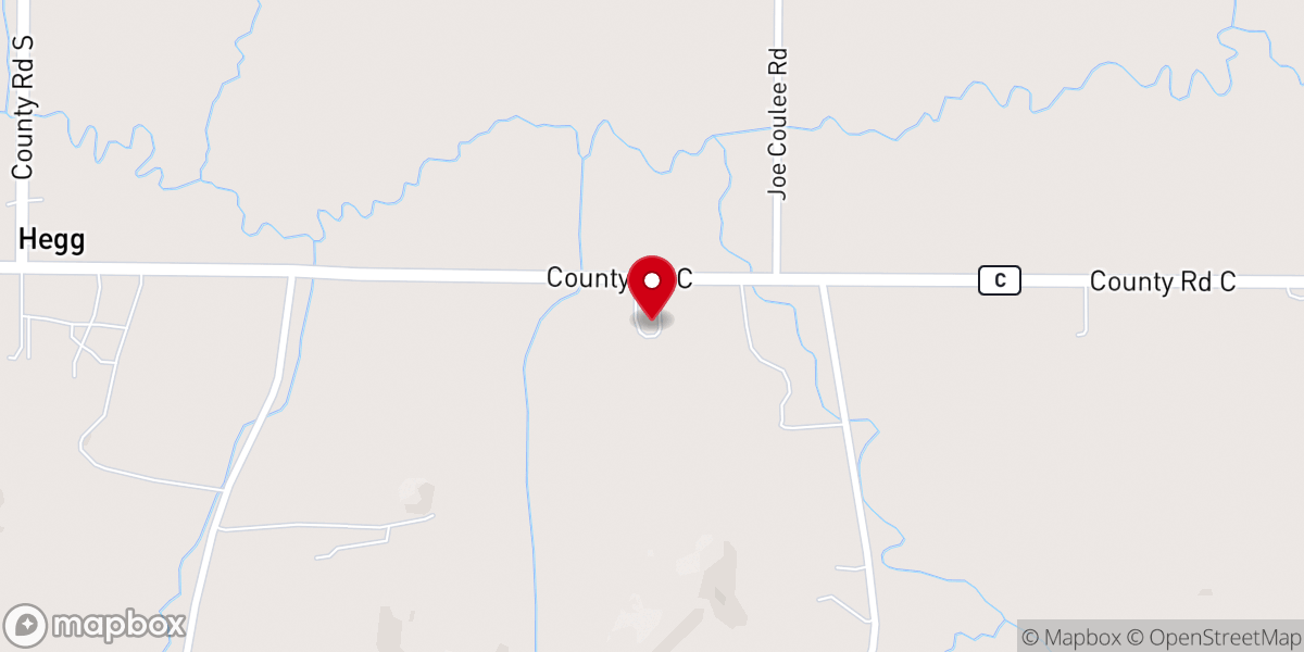 Map showing location of North Beaver Creek Lutheran Church (formerly Faith)