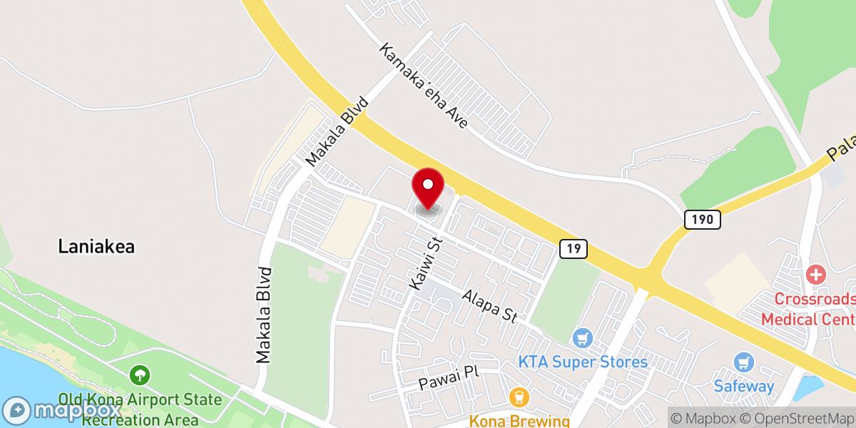 Map showing location of Christian Science Society Kona