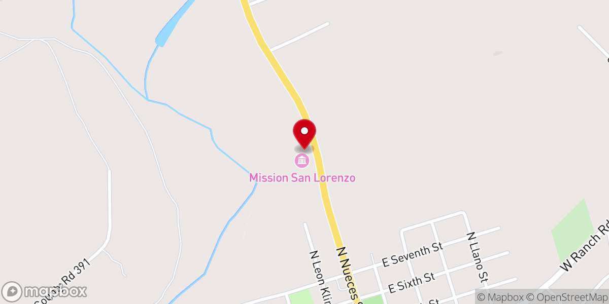 Map showing location of Mission San Lorenzo De La Santa Cruz