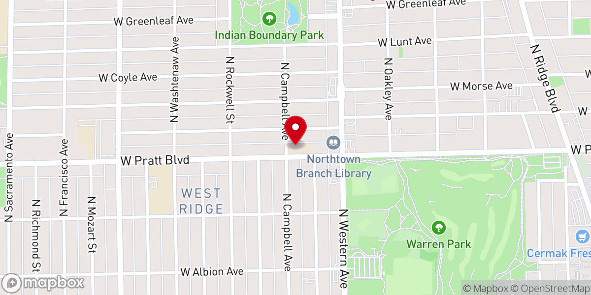 Map showing location of Bethesda Lutheran Church