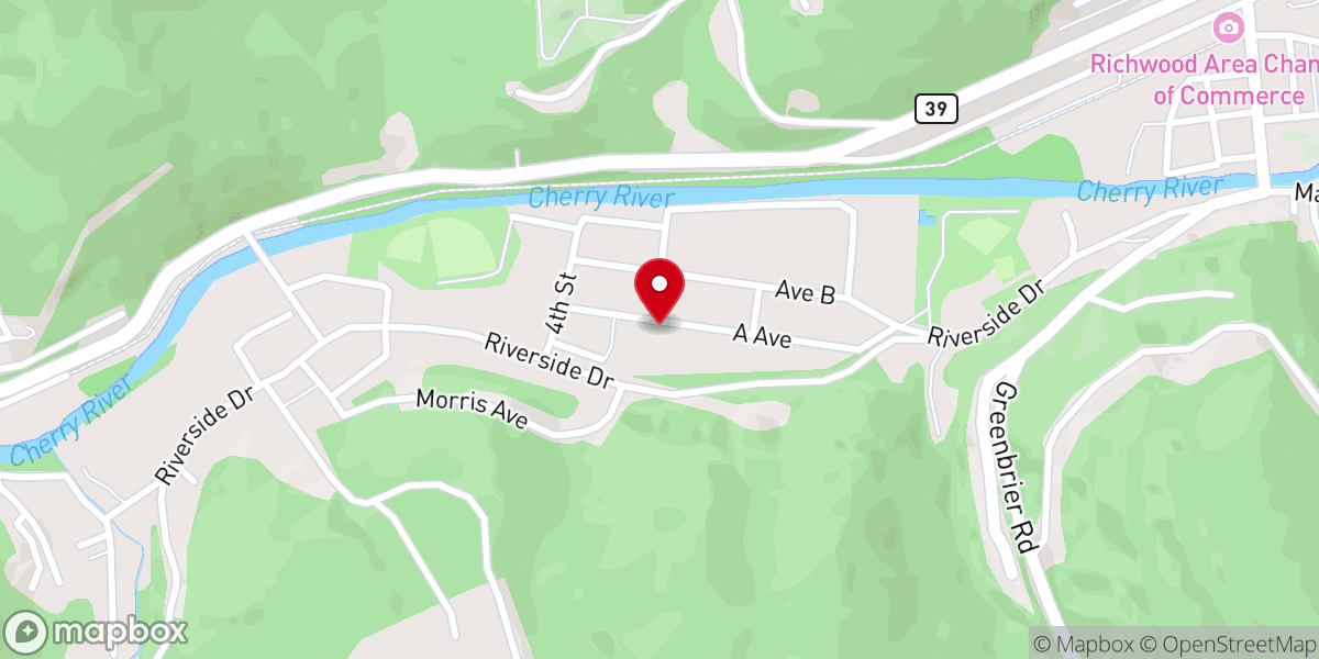 Map showing location of Riverside Baptist Church