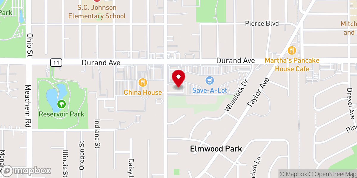 Map showing location of First Baptist Church Of Racine