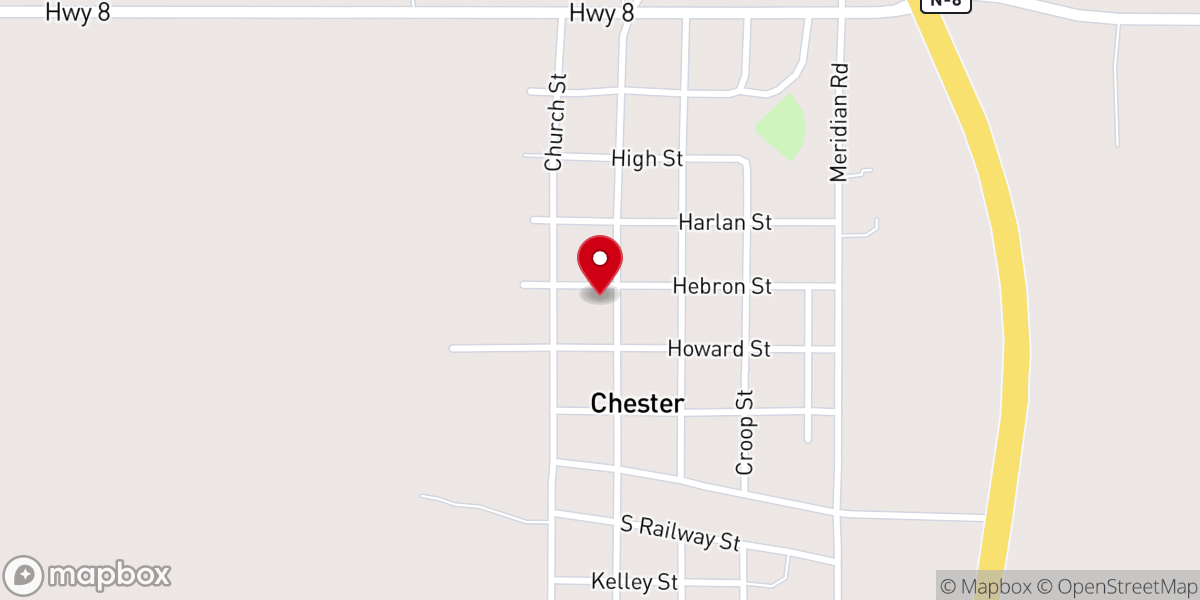 Map showing location of Chester Global Methodist Church