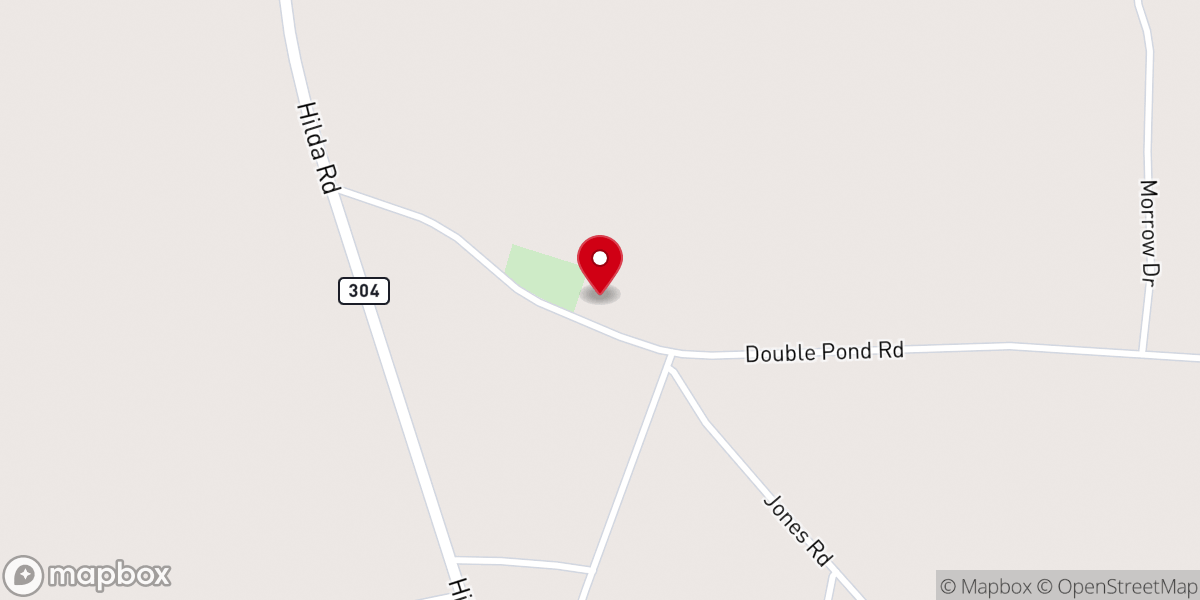 Map showing location of Double Pond Baptist Church