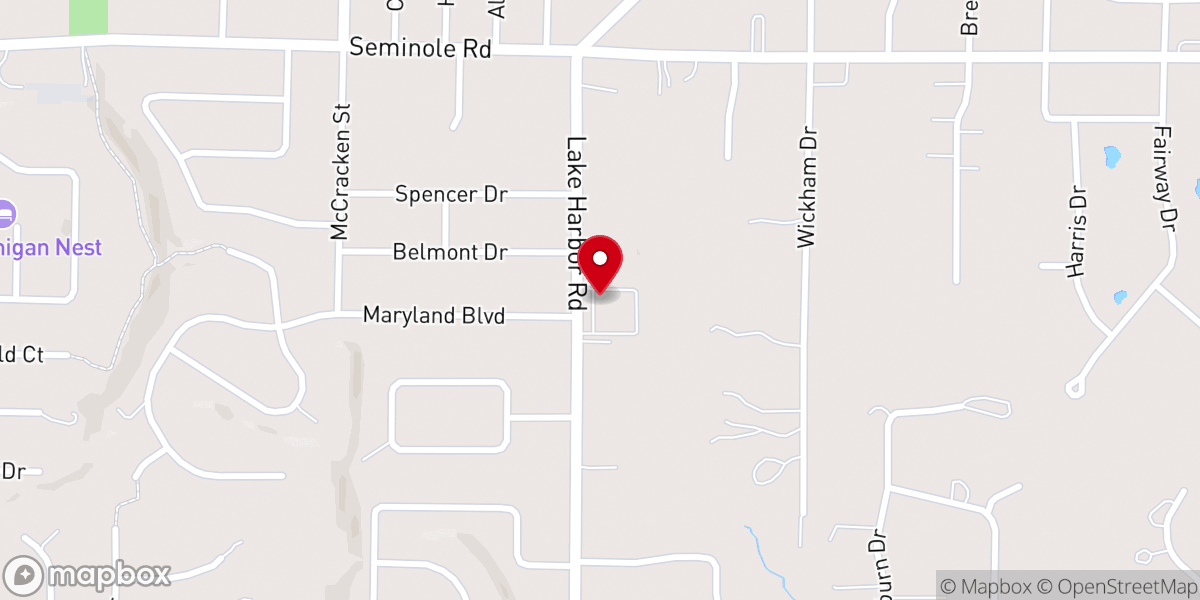 Map showing location of Shores Community Church