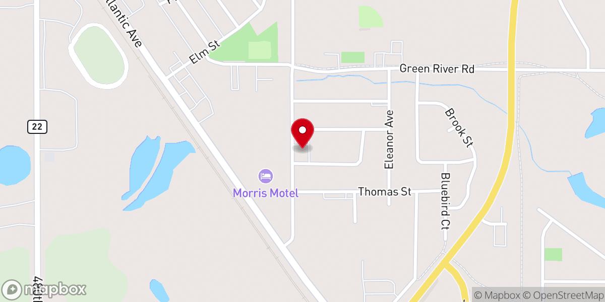 Map showing location of Zion Lutheran Church