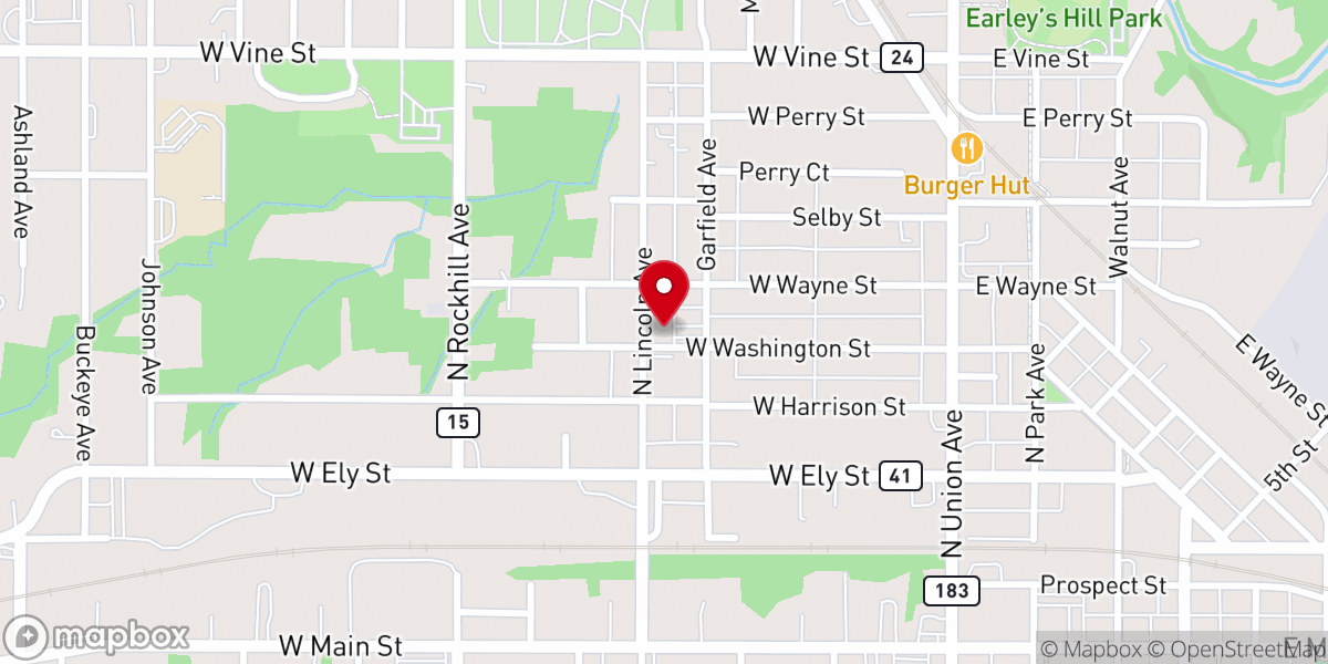 Map showing location of First Church of God