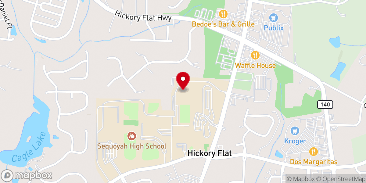 Map showing location of First City Church - Hickory Flat