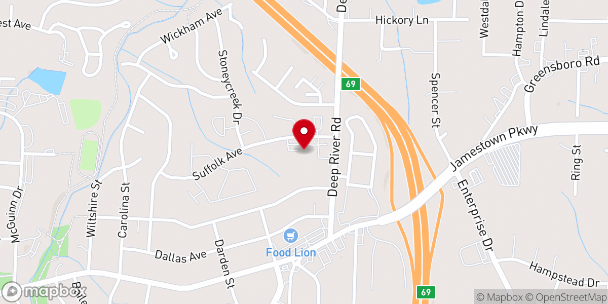 Map showing location of Greater First United Baptist Church