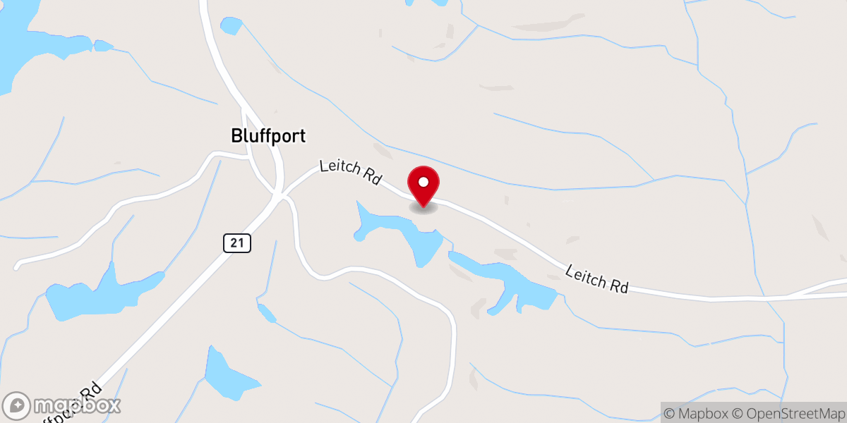 Map showing location of Mount Nebo Primitive Baptist Church