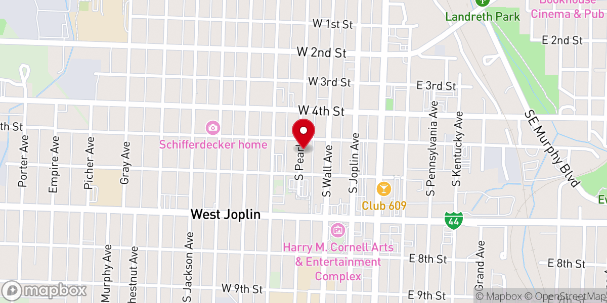 Map showing location of Church of the Cross Joplin