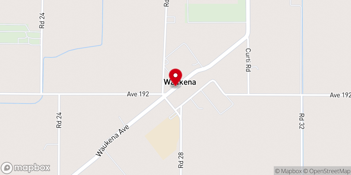 Map showing location of Waukena