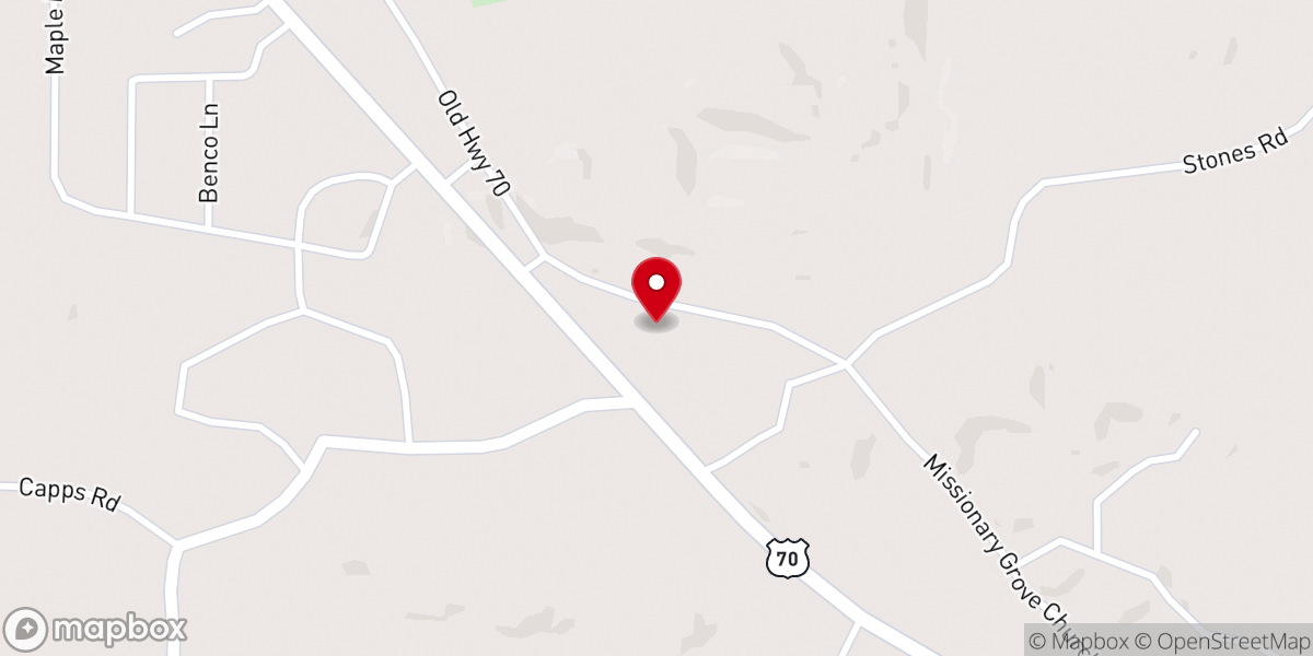 Map showing location of Missionary Grove Baptist