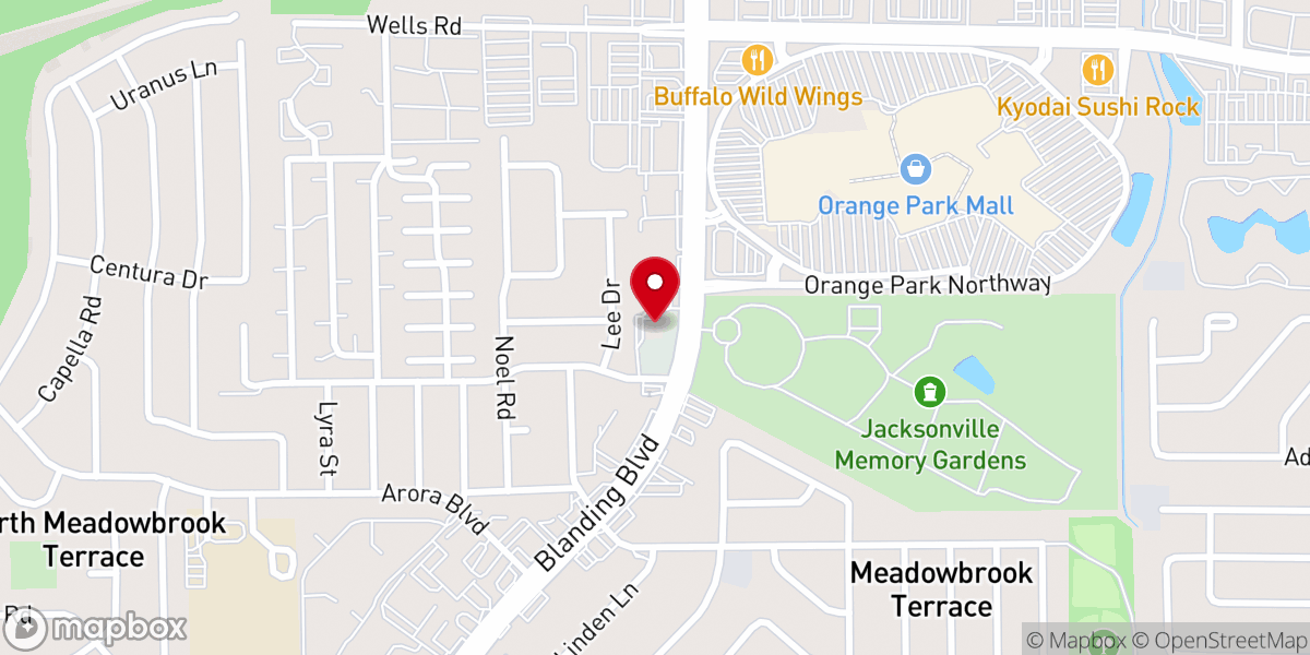 Map showing location of Calvary Methodist Church