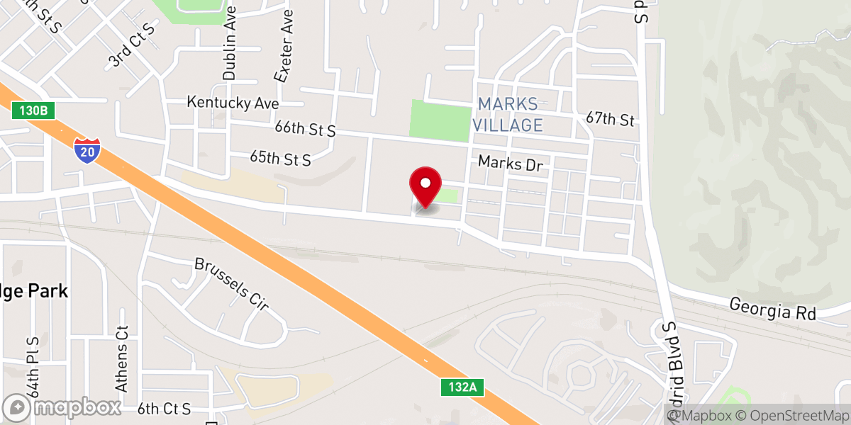 Map showing location of Holy Rosary Catholic Church