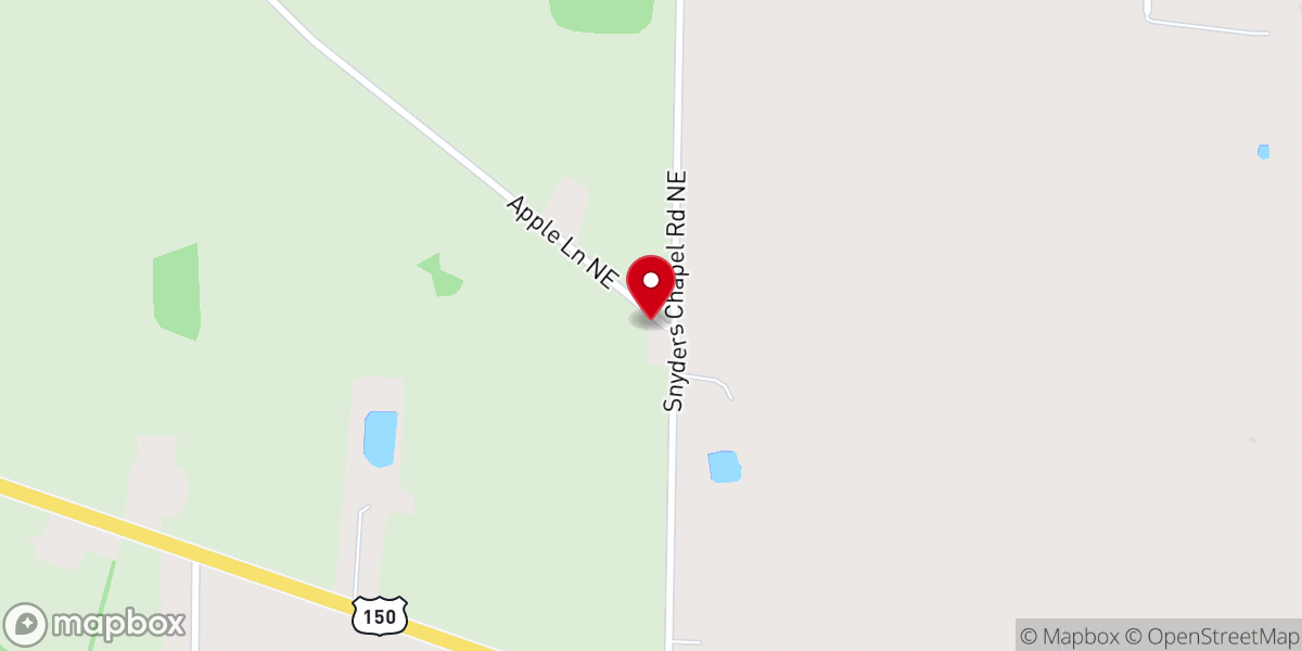 Map showing location of Snyders Chapel