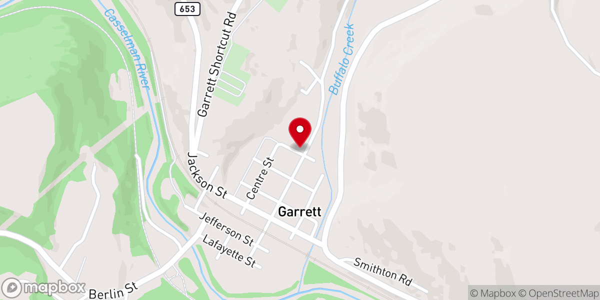 Map showing location of Garrett United Methodist
