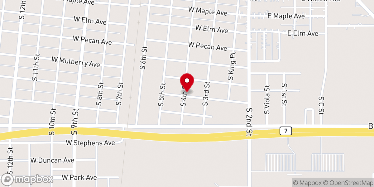 Map showing location of Antioch Baptist Church