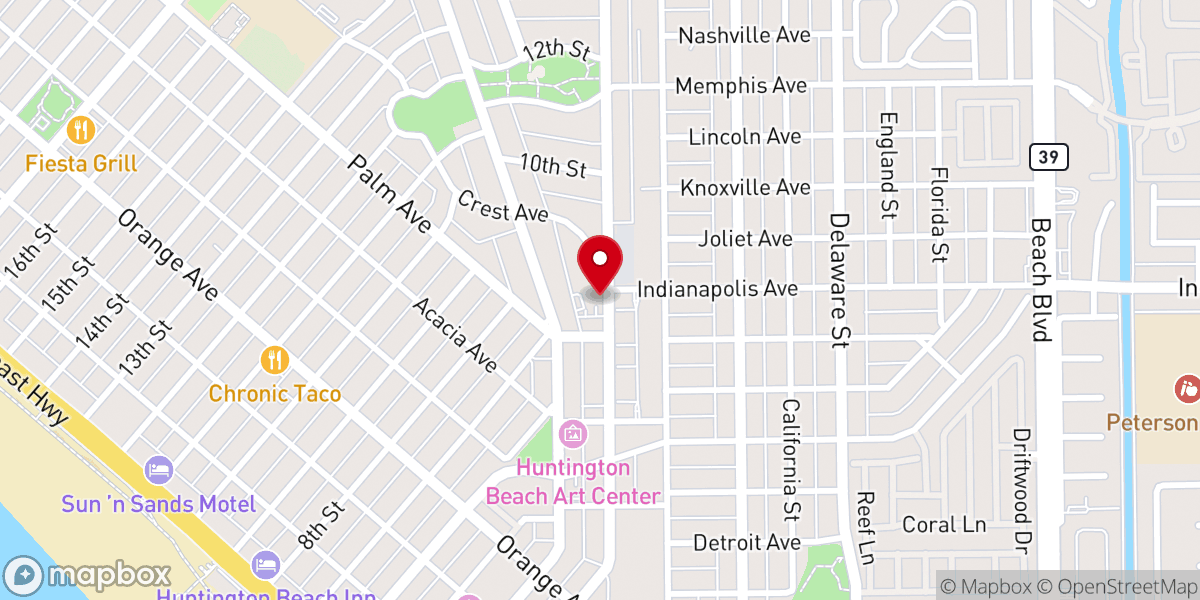 Map showing location of Hope Chapel Huntington Beach