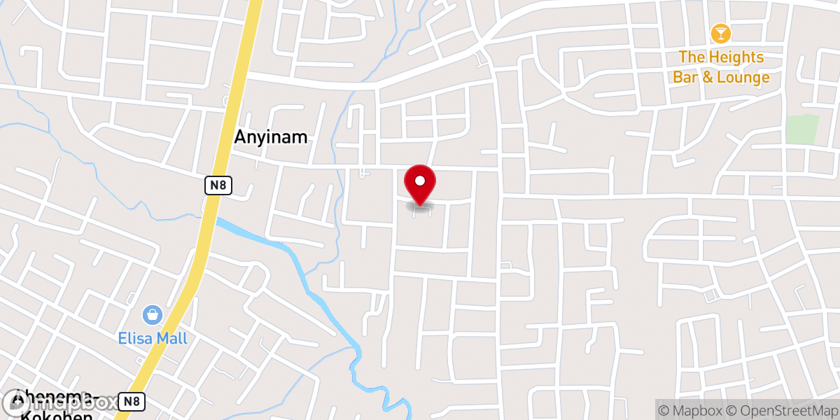 Map showing location of St Luke Catholic Church, Adansi Akrofuom