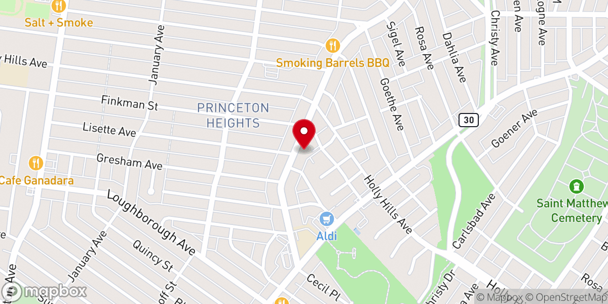 Map showing location of Fifth Spiritualist Church