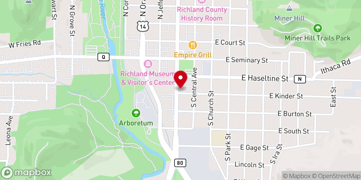 Map showing location of Nazarene Outreach Center