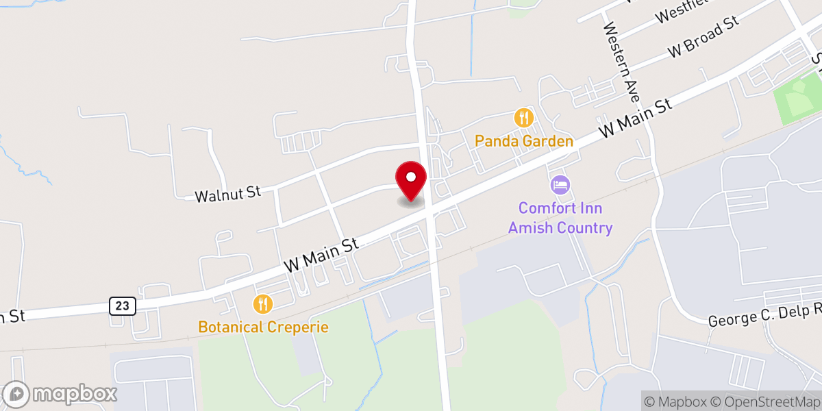 Map showing location of Re-Uzit Shop of New Holland