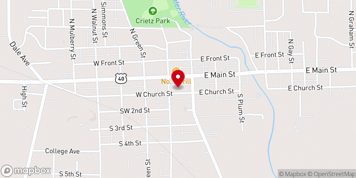 Map showing location of American Legion Post 169