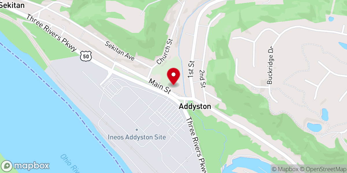 Map showing location of Amelia Church of Christ