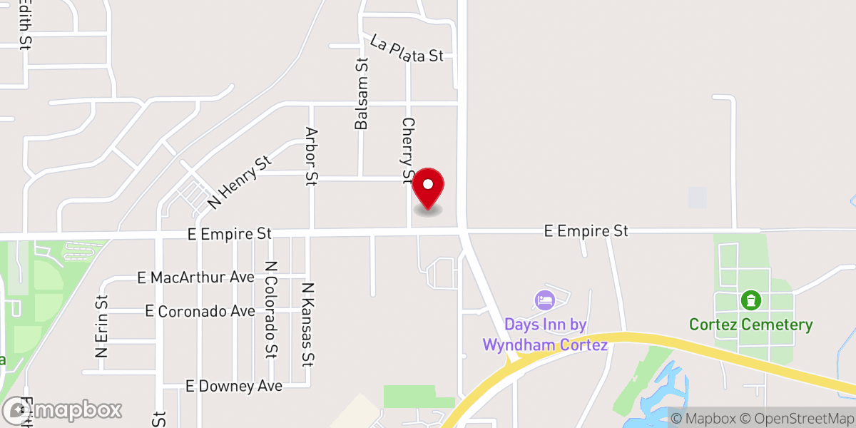 Map showing location of Crossroads Christian Fellowship