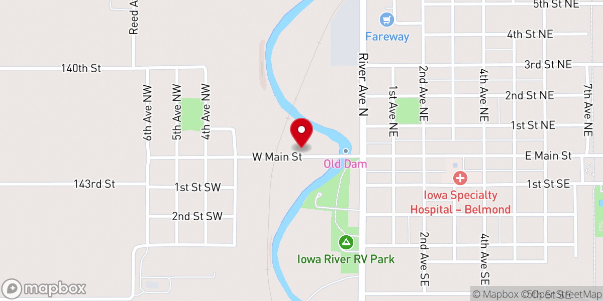 Map showing location of United Church of Christ