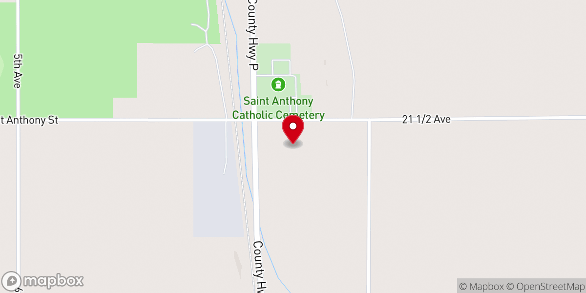 Map showing location of St. Anthony, St. Ann & Sacred Heart Cluster Parishes