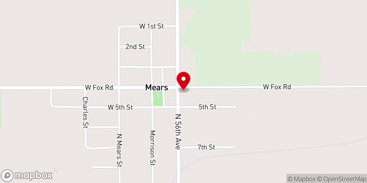Map showing location of Mears United Methodist Church