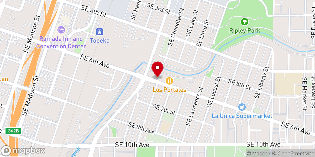 Map showing location of Zion Tabernacle