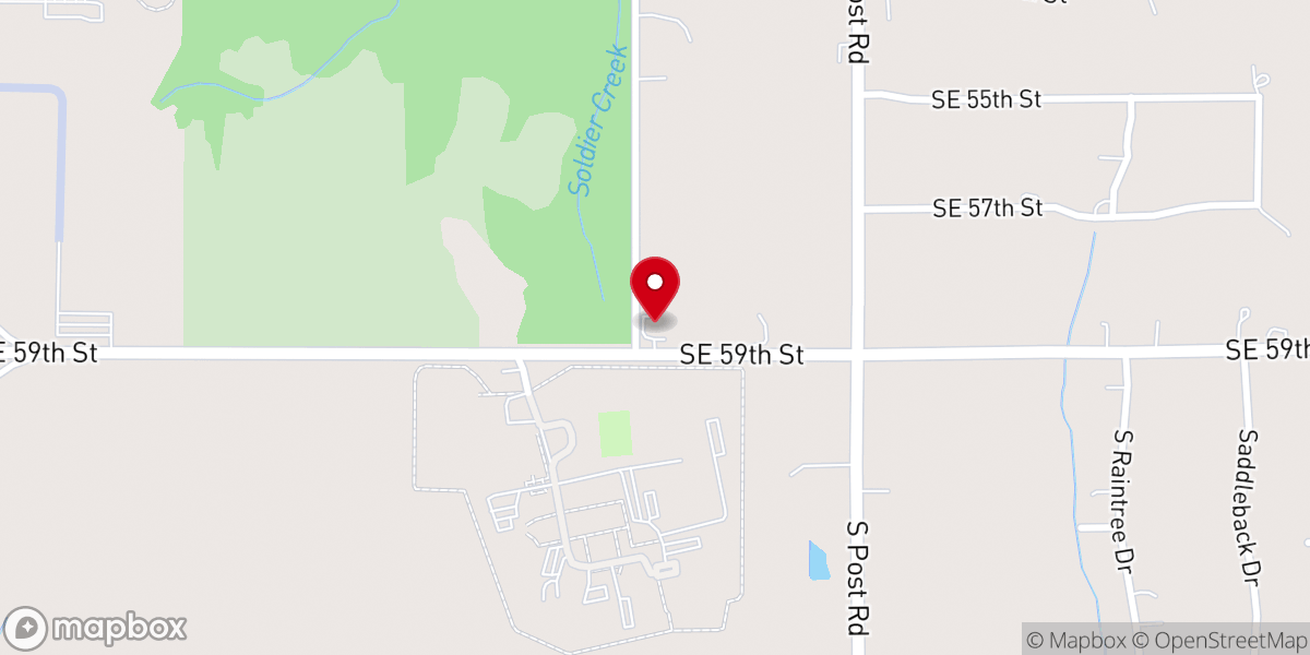 Map showing location of Sooner Rose Baptist Church