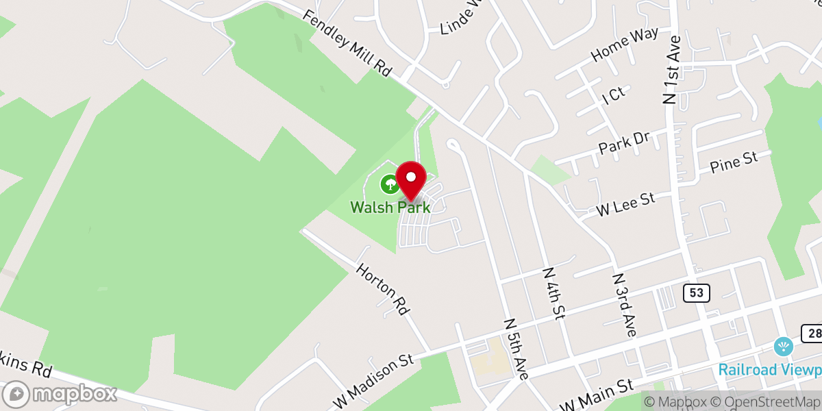 Map showing location of Walsh Park