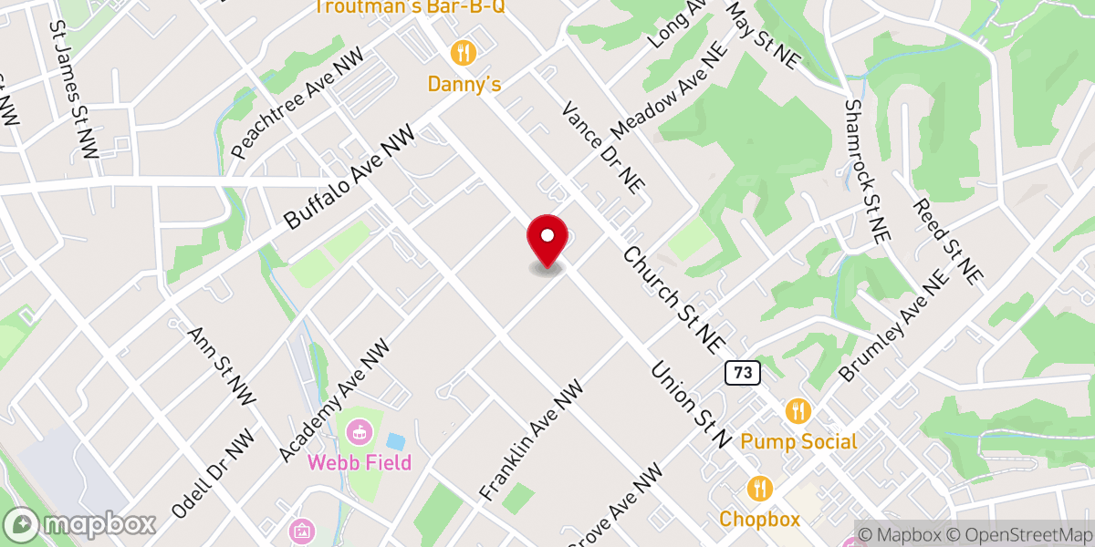 Map showing location of Concord Associate Reform Church