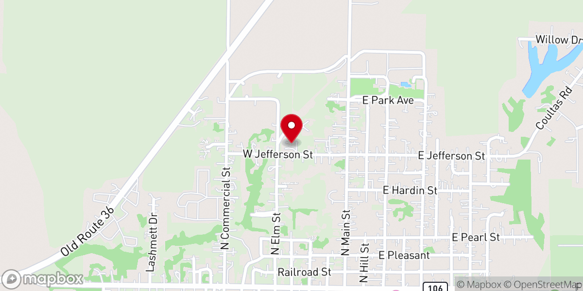 Map showing location of Christ Lutheran Church