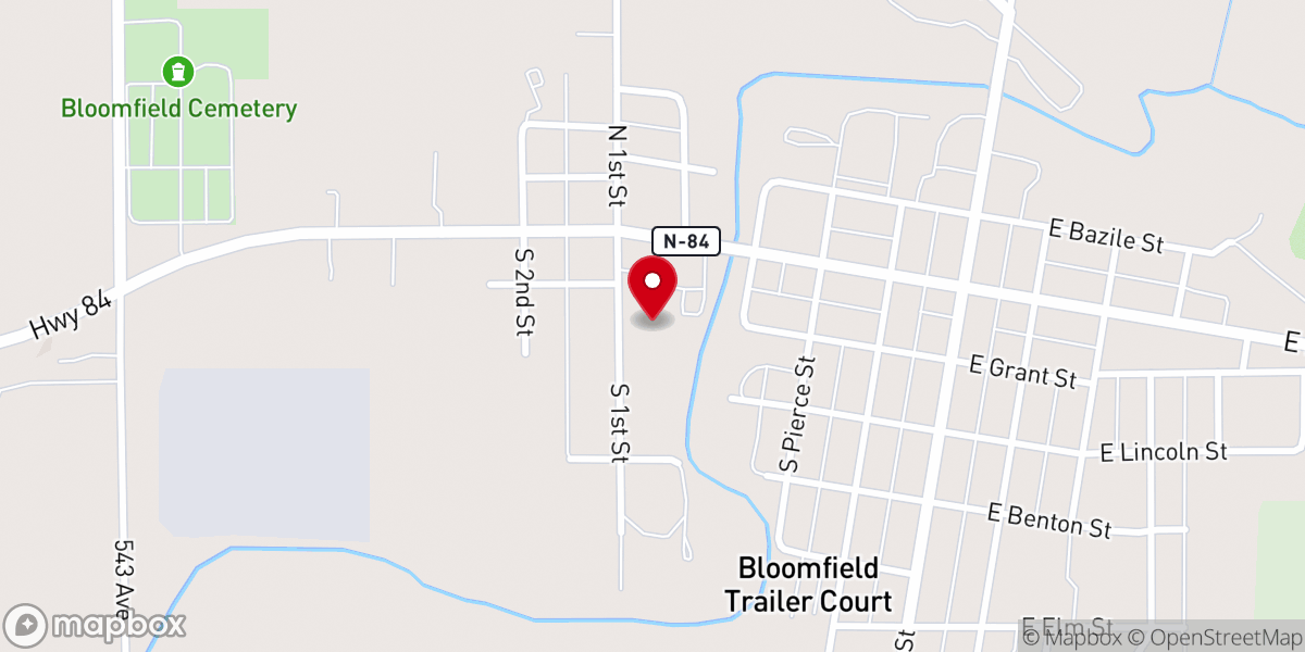Map showing location of Saint Marks Lutheran Church