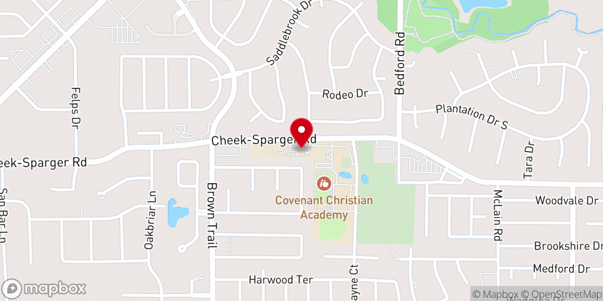 Map showing location of Colleyville Presbyterian Church