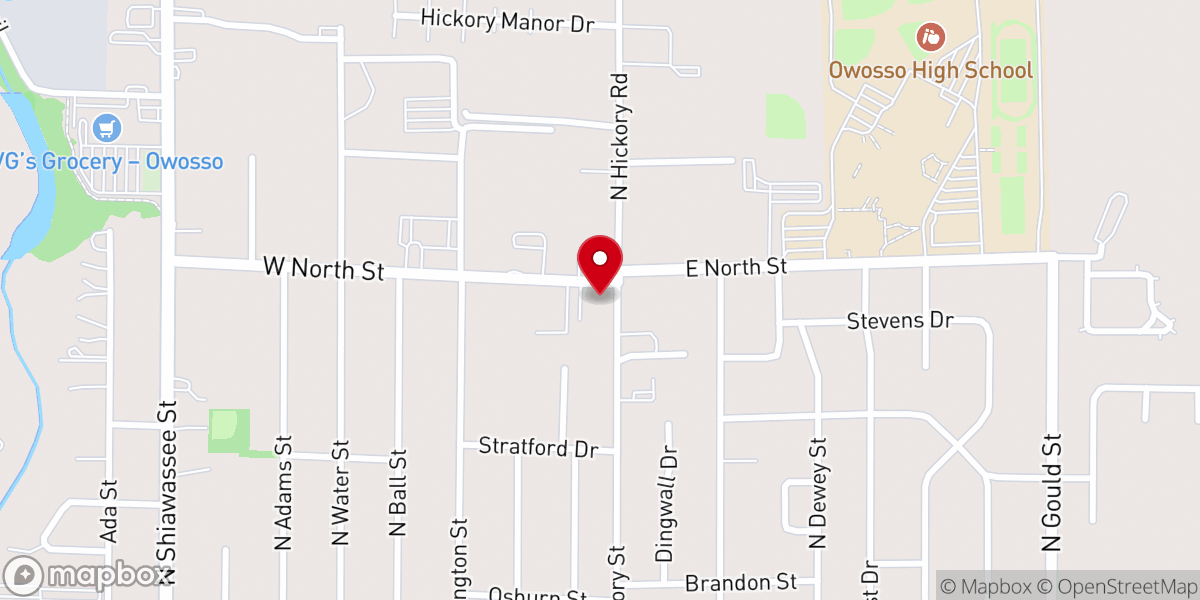 Map showing location of United Pentecostal Church Of Owosso